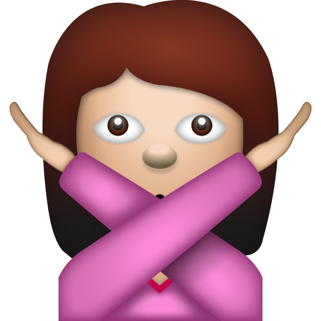 Woman says no emoji